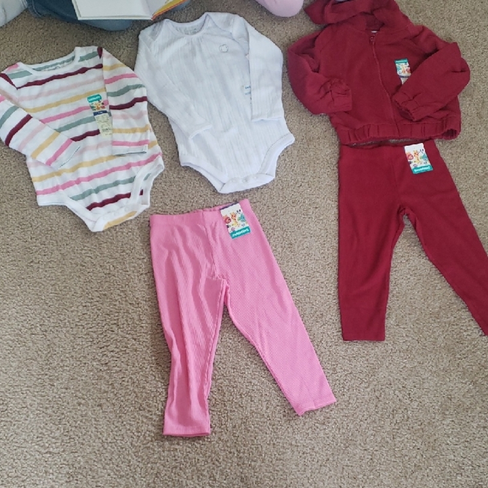 Garanimals 24M Baby Girl Bundle Bodysuits Pants Leggings Hoodie